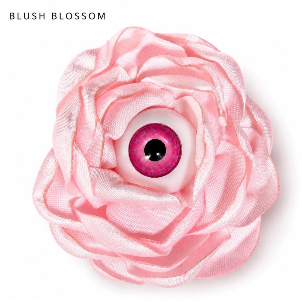 Satin Flower Eyeball Clip - Blush Blossom